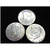 Image 1 : 1967,68-D & 68-D 40% SILVER KENNEDY HALF DOLLARS