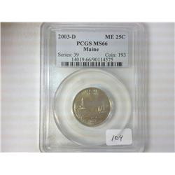 2003-D MAINE QUARTER PCGS MS66
