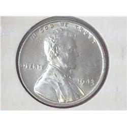 1943-P STEEL LINCOLN CENT MS64+