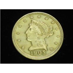 1905 GOLD $2/1/2 LIBERTY (AU)