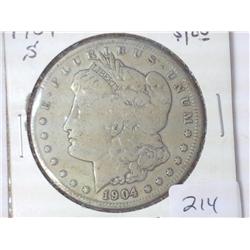 1904-S MORGAN SILVER DOLLAR (BETTER DATE)