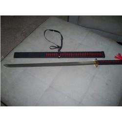 Japanese Sword W/Fabric Sheath, 30" Blade