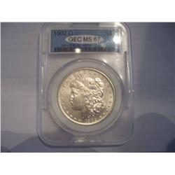 1902-O Graded MS-67 Silver Morgan Dollar