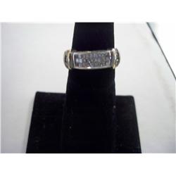 2 Tone 14K Gold 1 Carat Princess Cut Diamond Ring, Size 4.75