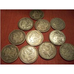 10 Silver Morgan Dollars All 1800's
