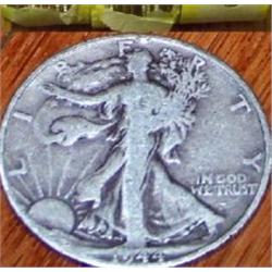 90% Silver Roll of 20 Franklins & Walkers, Good Dates