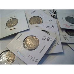 11 Buffalo Nickels Dated between 1926 to 1939
