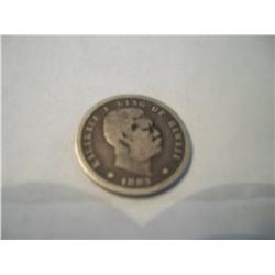 RARE 1883 Kingdom of Hawaii Kalakaua Silver Dime, Only 249,974 Minted