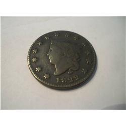 1822 Matron Head Large Penny, VG-8