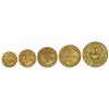 Image 1 : Serie 5 monedas 5 Céntimos a 2,50 Pesetas. -  1937. -  C.M. de MENORCA. -  Latón. Serie completa. Vt