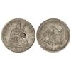 Image 1 : 1/2 Dólar. -  1855-S. -  SAN FRANCISCO. -  AR. Libertad sentada. Fecha entre flechas. Contramarca fl