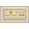 Image 1 : 25 Cèntims. -  Agost 1937. -  C.M. de CAPÇANES. -  RARO. AT-653; T-764. SC. -  -