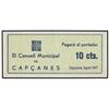 Image 1 : 10 Cèntims. -  Agost 1937. -  C.M. de CAPÇANES. -  (Manchitas en el margen). RARO. AT-655; T-765. EB