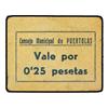 Image 1 : 25 Céntimos. -  C.M. de PUERTOLAS (Huesca). -  Cartón. RARÍSIMO. EBC. -  -