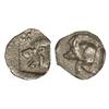Image 1 : Hemióbolo. -  500-490 a.C. -  KYZIKOS. -  Anv.: Cabeza de león a izquierda, encima estrella. Rev.: M