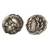 Image 1 : Hemióbolo. -  Siglo V a.C. -  ELAIA. -  Anv.: Cabeza de Atenea con casco a izquierda. Rev.: Corona d