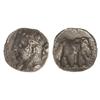 Image 1 : 1/4 Shekel. -  CARTAGONOVA. -  Anv.: Cabeza laureada de Melkart a izquierda, detrás clava. Rev.: Ele