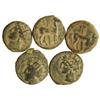 Image 1 : Lote 5 monedas 1/2 Calco. -  CARTAGONOVA. -  Anv.: Cabeza de Tanit a izquierda. Rev.: Caballo parado