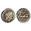 Image 1 : Denario. -  83-82 a.C. -  ANTONIA-1. -  Q. Antonius Balbus. -  Anv.: Cabeza laureada de Júpiter a de