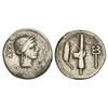 Image 1 : Denario. -  83 a.C. -  NORBANA-2. -  C. Norbanus. -  Rev.: Fasces con hacha, entre espiga y caduceo.