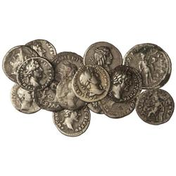 Lote 15 monedas 11 Denarios, 2 Antoninianos y 2 Quinarios. -  GALBA, ADRIANO, TRAJANO, ANTONINO PÍO,