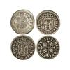 Image 1 : Lote 4 monedas 1/2 Real. -  1731, 1746, 1726 y 1738. -  MADRID; MADRID; SEGOVIA Y SEVILLA. -  J.F.;