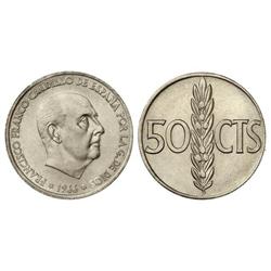 50 Céntimos. -  1966 (*19-68). -  Reverso girado 170º aprox. SC. -  -