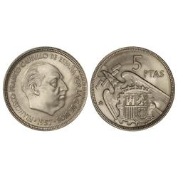 5 Pesetas. -  1957 (*63). -  SC. -  -