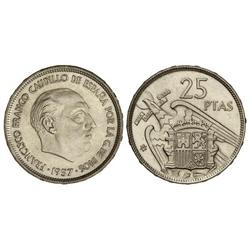 25 Pesetas. -  1957 (*61). -  Con PLUS. SC. -  -