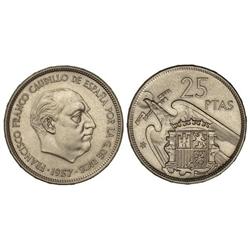25 Pesetas. -  1957 (*71). -  (Pequeñas rayitas en anverso). EBC+. -  -