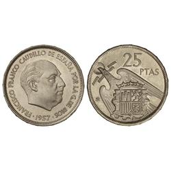 25 Pesetas. -  1957 (*73). -  Procedentes de cartera F.N.M.T. PRUEBA. -  -