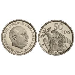 50 Pesetas. -  1957 (*74). -  Procedentes de cartera F.N.M.T. PRUEBA. -  -