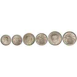 Serie 3 monedas 5, 25 y 50 Pesetas. -  1957 (*BA). -  I Exposición Iberoamericana de Numismática y m