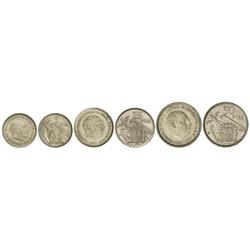 Serie 3 monedas 5, 25 y 50 Pesetas. -  1957 (*BA). -  Todas con PLUS. (La de 25 y 50 con rayitas y g