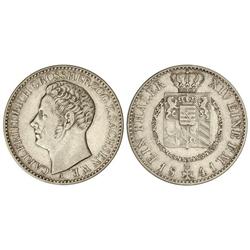 Thaler. -  1841-A. -  CARLOS FEDERICO. -  SAXE-WEIMAR-EISENACH. -  (Golpecitos y rayitas). KM-87. MB