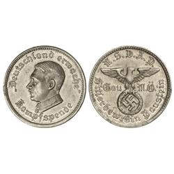 Token Donativo para la lucha. -  S/F (1933-1945). -  N.S.D.A.D. -  Anv.: DEUTSCHLAND ERMACHE KAMPFSP