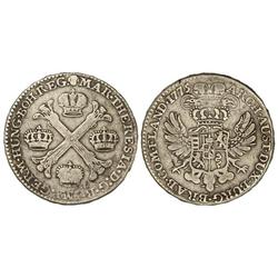 1/2 Kronenthaler. -  1775. -  Mª TERESA. -  PAÍSES BAJOS AUSTRÍACOS. -  AR. (Golpecitos y rayitas).