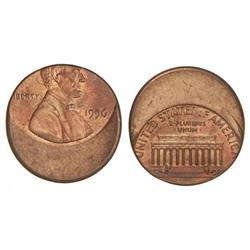 1 Centavo. -  1996. -  AE. Lincoln. Acuñación desplazada 30%. KM-201b. SC. -  -
