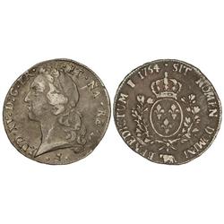 1 Ecu. -  1764-BD. -  LUIS XV. -  PAU. -  AR. Pátina irisada en reverso. (Pequeñas rayitas en anvers