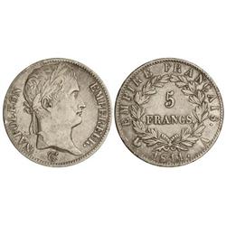 5 Francos. -  1811-A. -  NAPOLEÓN EMPERADOR. -  PARÍS. -  AR. (Pequeños golpecitos). KM-694.1. M