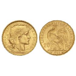 20 Francos. -  1905. -  AU. Gallo. Leyenda canto: DIEU*PROTEGE*LA FRANCE*. KM-847. EBC. -  -