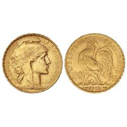 20 Francos. -  1913. -  AU. Gallo. (Pequeños golpecitos). KM-857. MBC+. -  -