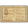 Image 1 : 1 Pesseta. -  1937. -  Aj. d´ALBA DEL VALLÈS. -  (Algo sucio). RARO. AT-50; T-63. BC+. -  -