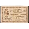 Image 1 : 50 Cèntims. -  1937. -  Aj. d´ALBA DEL VALLÈS. -  Conseller de Finances: Cabrero. RARO. AT-51a; T-64