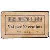 Image 1 : 50 Cèntims. -  C.M. d´ALBESA. -  Cartón. (Sucio). ESCASO. AT-66; T-87. MBC. -  -