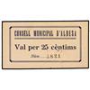 Image 1 : 25 Cèntims. -  C.M. d´ALBESA. -  Cartón. AT-67a; T-88. SC. -  -
