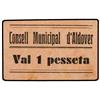 Image 1 : 1 Pesseta. -  C.M. d´ALDOVER. -  Cartón. RARO. AT-88; T-112. EBC-. -  -