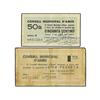 Image 1 : Lote 2 billetes de 50 Cèntims y 1 Pesseta. -  1 Maig 1937. -  C.M. d´AMER. -  AT-136/37; T-187/88. M