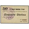 Image 1 : 50 Cèntims. -  Juliol 1937. -  C.M. d´ASCÓ. -  Cartón. RARO. AT-243; T-304. SC. -  -