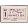 Image 1 : 1 Pesseta. -  Març 1937. -  Aj. d´ASPA. -  RARO. AT-244; T-304. SC. -  -